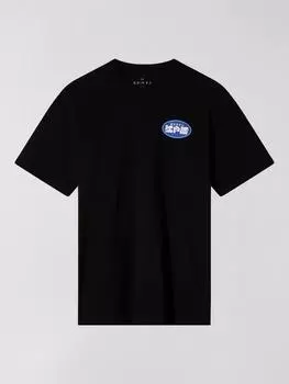 Хлопковая футболка с логотипом edo win regular fit с коротким рукавом и логотипом Edwin, черный