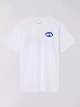 Хлопковая футболка с логотипом edo win regular fit с коротким рукавом и логотипом Edwin, белый