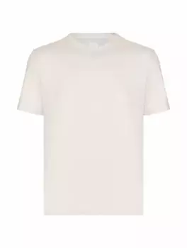 Хлопковая футболка с логотипом Eleventy, бежевый