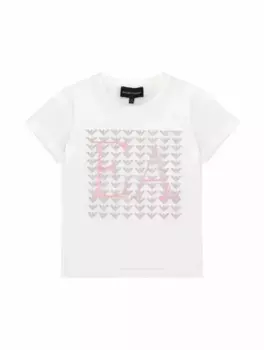 Хлопковая футболка с логотипом EMPORIO ARMANI, белый