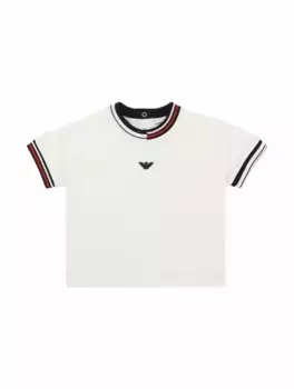 Хлопковая футболка с логотипом EMPORIO ARMANI, белый