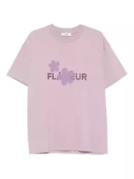 Хлопковая футболка с логотипом FLNEUR, фиолетовый