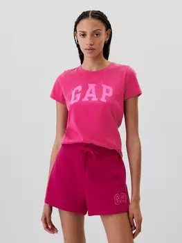 Хлопковая футболка с логотипом Gap, фиолетовый