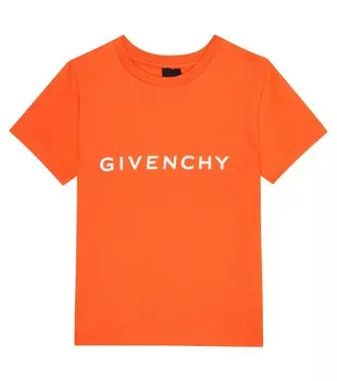 Хлопковая футболка с логотипом Givenchy Kids, красный