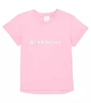 Хлопковая футболка с логотипом Givenchy Kids, розовый