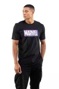 Хлопковая футболка с логотипом Glitch Marvel, черный