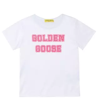 Хлопковая футболка с логотипом Golden Goose, белый