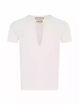 Хлопковая футболка с логотипом Gucci, белый