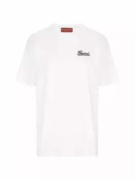 Хлопковая футболка с логотипом Gucci, белый