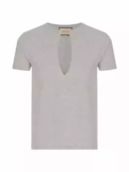 Хлопковая футболка с логотипом Gucci, серый