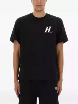 Хлопковая футболка с логотипом Helmut Lang, черный