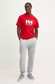 Хлопковая футболка с логотипом HH Helly Hansen, красный