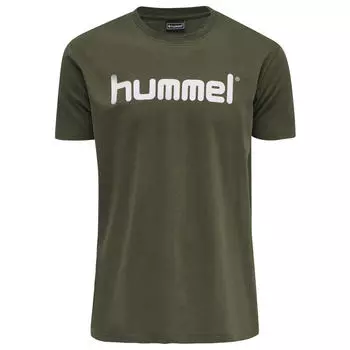 Хлопковая футболка с логотипом Hmlgo S/S Футболка S/S Мужчины HUMMEL, камуфляж/хаки/хаки