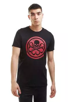 Хлопковая футболка с логотипом Hydra Marvel, черный