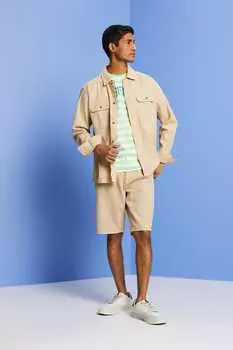 Хлопковая футболка с логотипом и полоской Esprit, белый