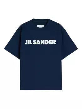 Хлопковая футболка с логотипом JIL SANDER, синий