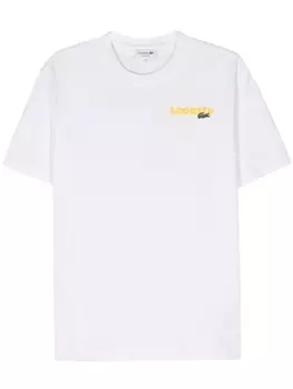 Хлопковая футболка с логотипом Lacoste, белый