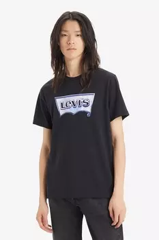 Хлопковая футболка с логотипом Levi'S, черный