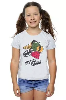 Хлопковая футболка с логотипом «Лига справедливости» DC Comics, серый