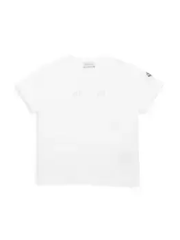Хлопковая футболка с логотипом Little Kid's & Kid's Moncler, белый