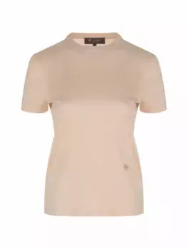 Хлопковая футболка с логотипом Loro Piana, серый