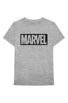 Хлопковая футболка с логотипом Marvel Comics, серый