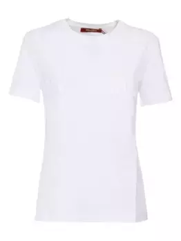 Хлопковая футболка с логотипом MAX MARA, белый