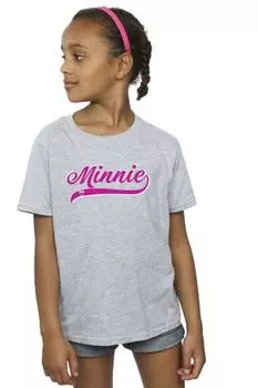 Хлопковая футболка с логотипом Минни Маус Disney, серый