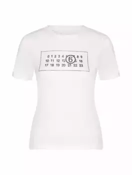 Хлопковая футболка с логотипом MM6 MAISON MARGIELA, белый