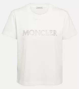Хлопковая футболка с логотипом MONCLER, белый