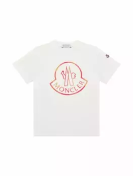 Хлопковая футболка с логотипом Moncler, белый