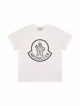 Хлопковая футболка с логотипом Moncler, белый