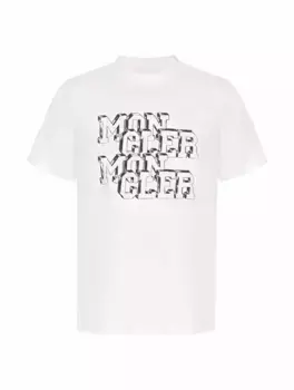 Хлопковая футболка с логотипом Moncler, белый