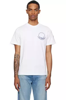 Хлопковая футболка с логотипом Moncler, белый
