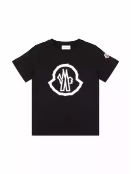 Хлопковая футболка с логотипом Moncler, черный