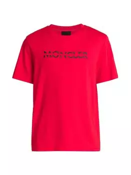 Хлопковая футболка с логотипом Moncler, красный