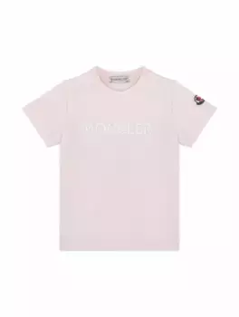 Хлопковая футболка с логотипом Moncler, розовый