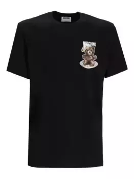 Хлопковая футболка с логотипом Moschino, черный