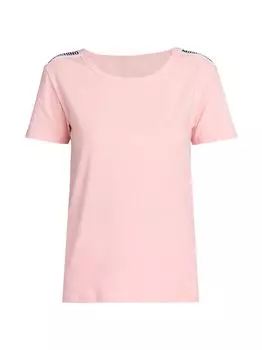 Хлопковая футболка с логотипом Moschino, розовый