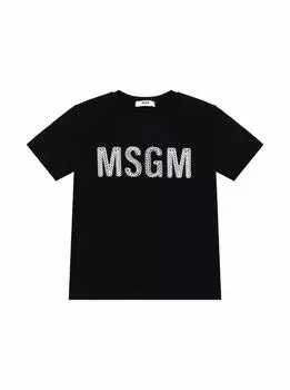 Хлопковая футболка с логотипом MSGM