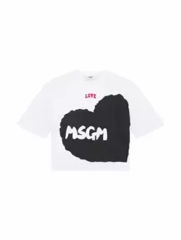 Хлопковая футболка с логотипом MSGM, белый