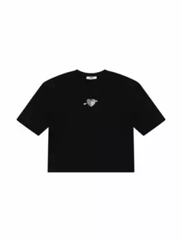 Хлопковая футболка с логотипом MSGM, черный