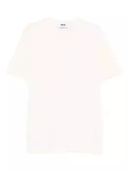 Хлопковая футболка с логотипом MSGM, нейтральный