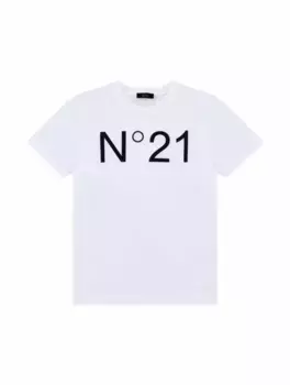 Хлопковая футболка с логотипом N°21, белый