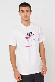 Хлопковая футболка с логотипом Nike, черный, белый, розовый
