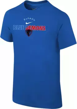 Хлопковая футболка с логотипом Nike Youth DePaul Blue Demons Royal Blue Core