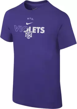 Хлопковая футболка с логотипом Nike Youth NYU Violets Purple Core