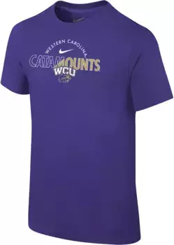 Хлопковая футболка с логотипом Nike Youth Western Carolina Catamounts Purple Core