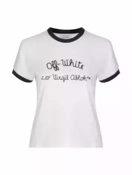 Хлопковая футболка с логотипом Off-White, белый