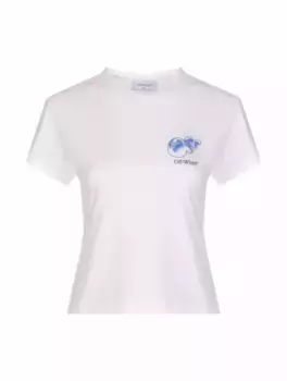 Хлопковая футболка с логотипом Off-White, белый